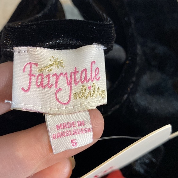 Fairytale Girls Velvet Tulle Plaid Dress with Matching Doll Dress - Picture 6 of 12